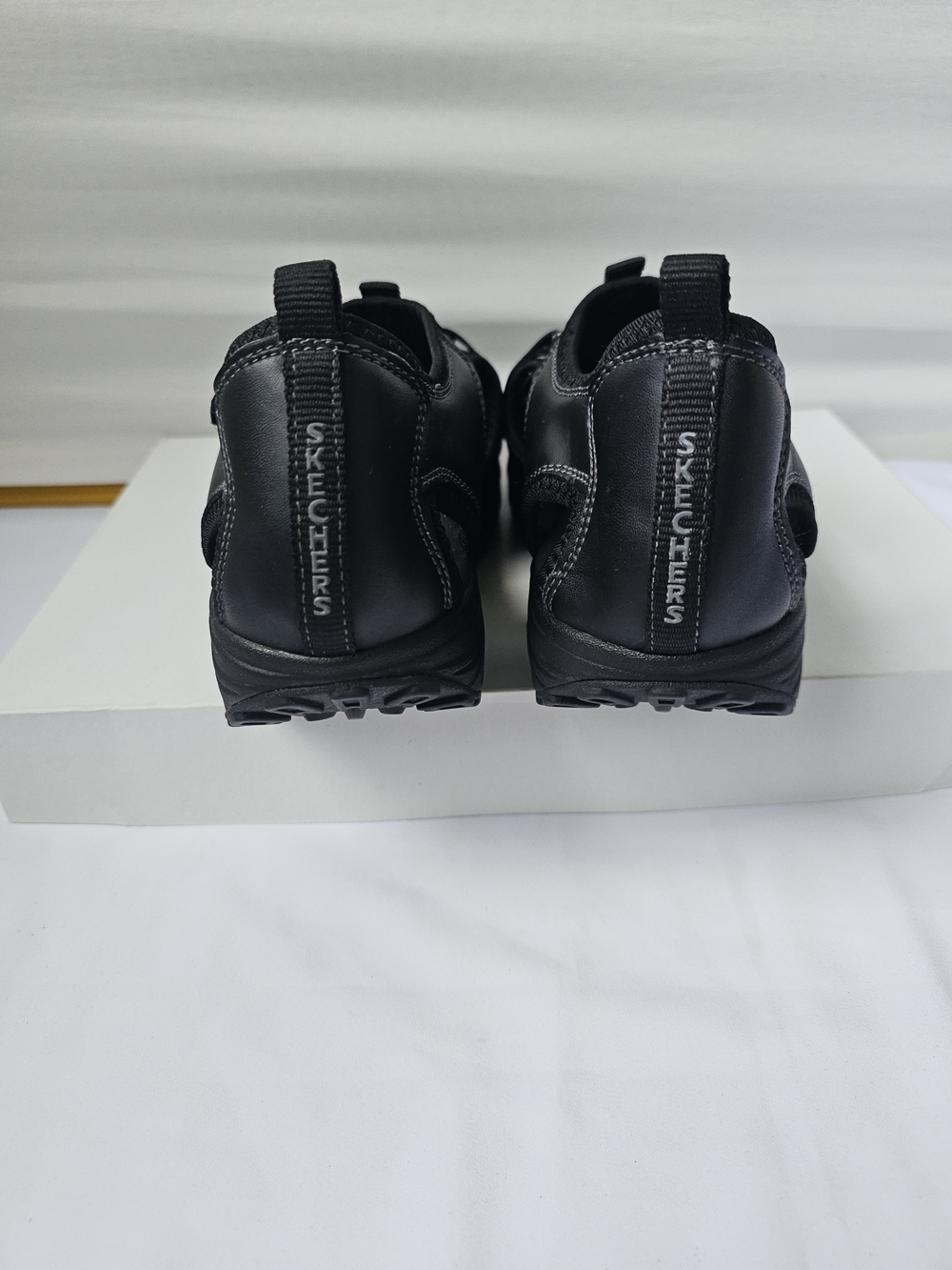 Skechers Shape-ups Trim Step Fisherman Sandals - Black Leather - Size 10 - Picture 15 of 16